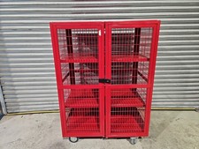 Mobile Mesh Lockable Security Cage Warehouse Workplace With Adjustable Shelves