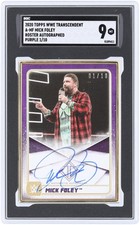 Mick Foley WWE Signed 2020 Topps WWE Transcendent Purple #A-MF #1/10 SGC 9 Card