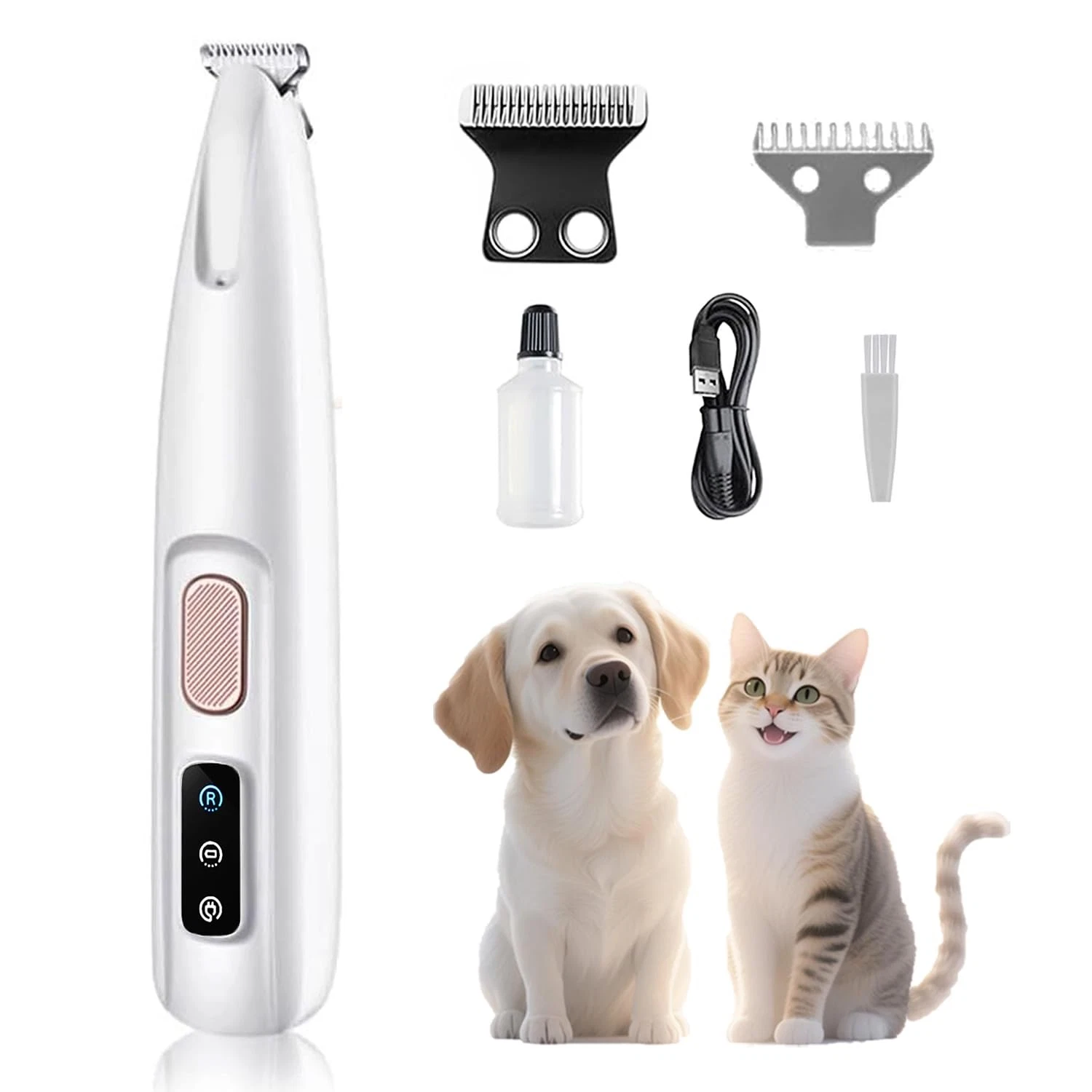 Electric Paw Trimmer for Dogs & Cats - Ultra Quiet Rechargeable Clipper with ...