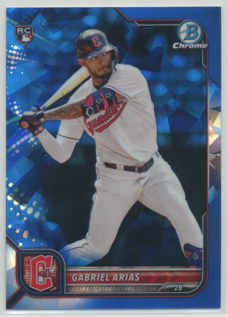 Gabriel Arias 2022 Bowman Chrome Sapphire Edition RC Rookie #7 Cleveland