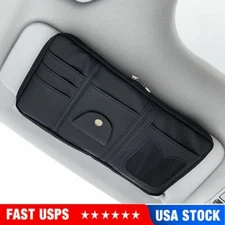 Car Sun Visor bag Leather Organizer Auto Interior Pocket Sunglass Card Storage