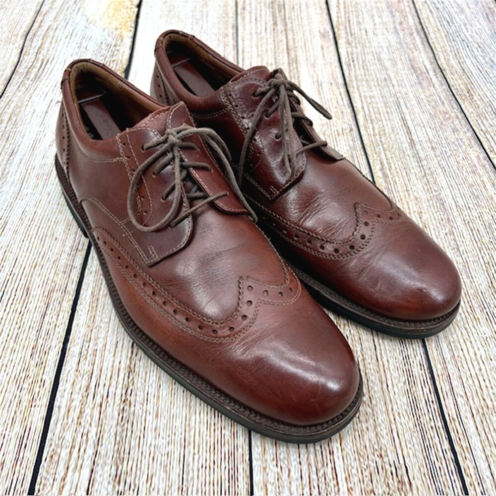 SAOLA Scarpe eleganti Oxford Johnston & Murphy da uomo taglia 10 M in pelle marrone alare