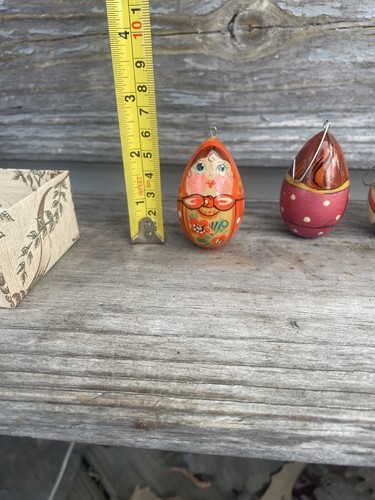 Painted Set Of Russian Matryoshka Wooden Nesting Doll Christmas Ornaments ❤️ - Picture 4 of 4