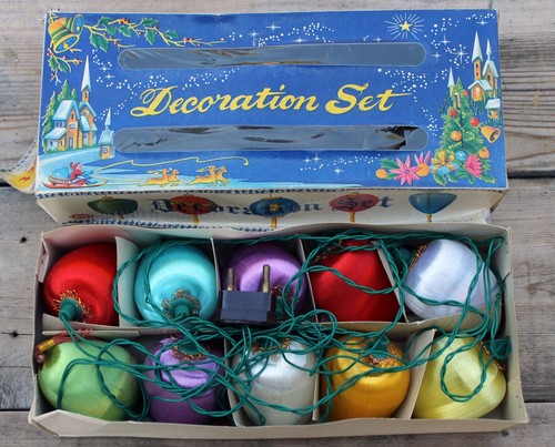 Vintage Silk Bells or Lanterns Christmas Lights - European Plug