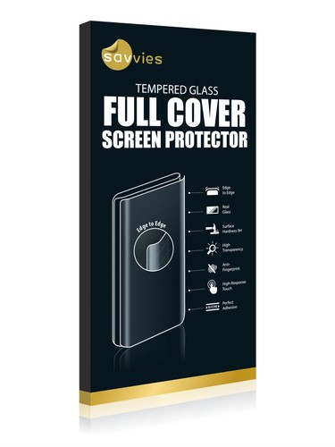 Protector de pantalla de vidrio templado cubierta completa curvada 3D para Samsung Galaxy S9, Savvies® - Imagen 3 de 4
