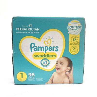 Pampers Swaddlers Active Baby Diapers Super Pack - Size 1 - 96ct