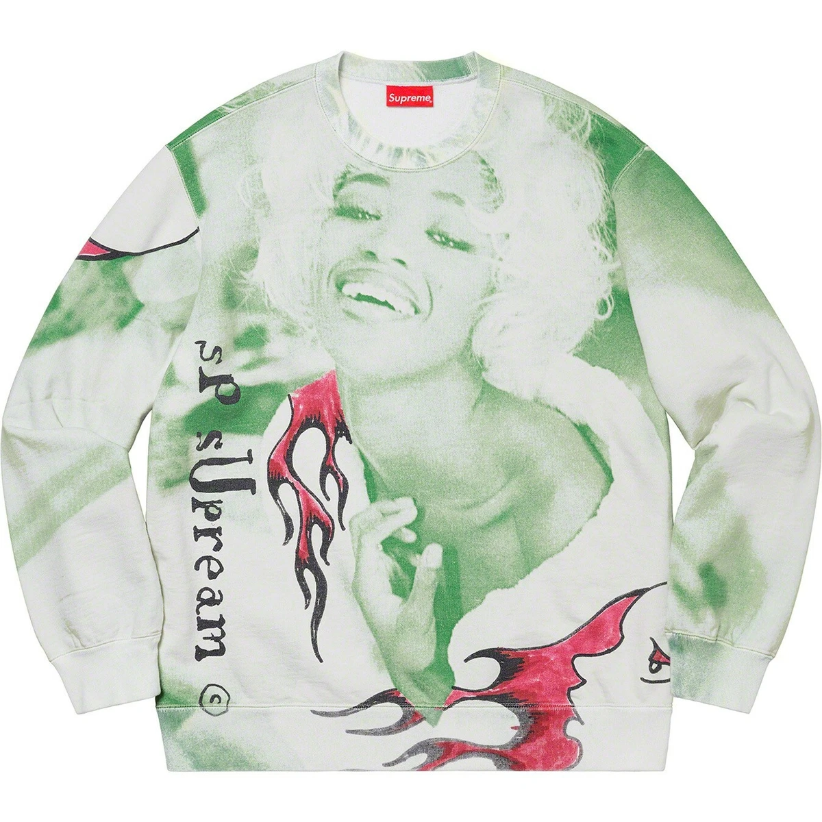 Supreme black and white crew clearance neck