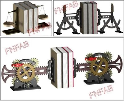 FRED NELSON FABRICATION Steam punk book ends CNC dxf files on CD Includes 3 styles Industrial age art