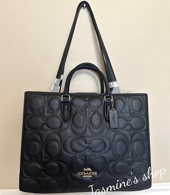 NWT Coach Maggie Tote Bag In Blocked Signature Leather CY672