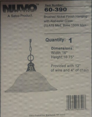 Hanging lamp on chain  New Satco dome light 