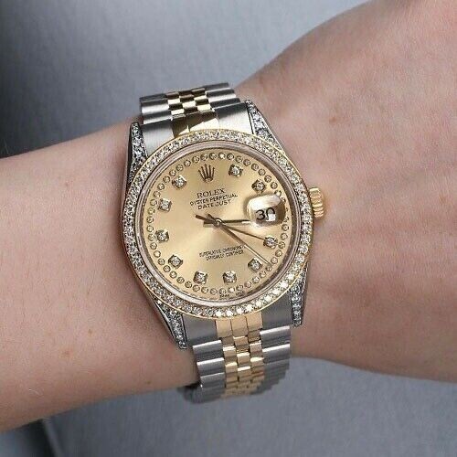 Rolex Datejust Champagne String Two Tone