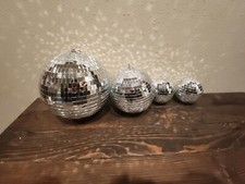 4 Pack Large Disco Ball Silver Hanging Disco Balls Reflective Mirror Ball...