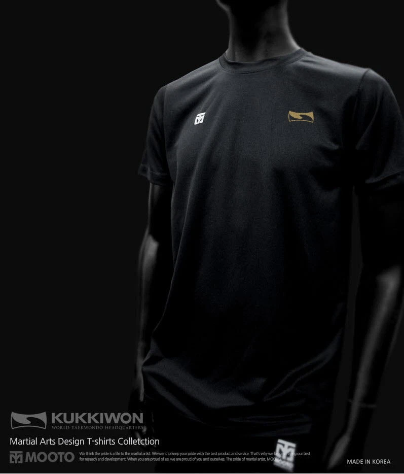 MOOTO KUKKIWON Cool Round T-Shirts WTF Martial Arts White/Black/Navy Taekwondo - Image 3 of 4