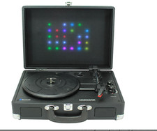 Magnavox Stereo Suitcase Turntable System W/RGB Changing Lights BlueTooth