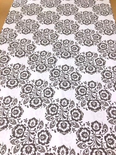587. Grey Folk Flowers 100% Cotton Fabric. Price per 1/2 metre - Picture 2 of 3