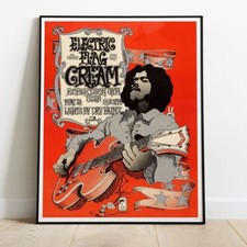 Cream Eric Clapton 1968 Santa Barbara Tour Live King Size Poster - 30"x24"  