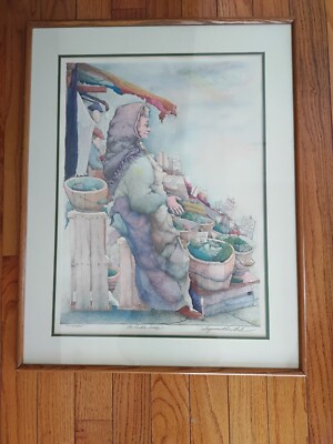 Original Seymour Rosenthal, The Pickle Lady, Lithograph, signed and numbered 