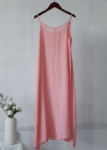 Mujeres Camisola Completa Slip Enagua Ropa de dormir Algodón Seda Cami Falda Larga Vestidos - Imagen 20 de 22