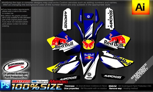 YAMAHA DT200WR WR200 All Years MAXCROSS GRAPHICS KIT DECAL FULL Sticker NHRR1 - Picture 2 of 2