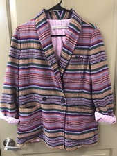 raquel allegra multicolor cotton blazer sz 0 item 15.8 
