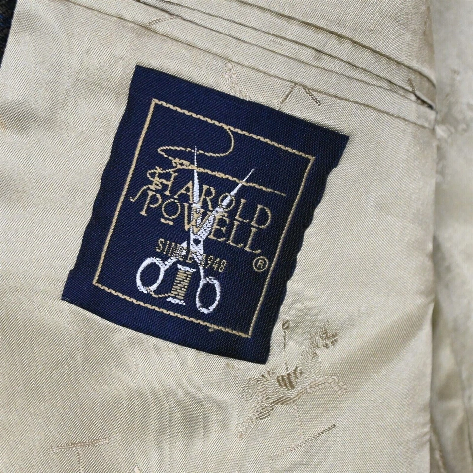 Harold Powell 38R оливковый зеленый гончая Tweed Blazer спортивное пальто костюм куртка - Изображение 4 из 4