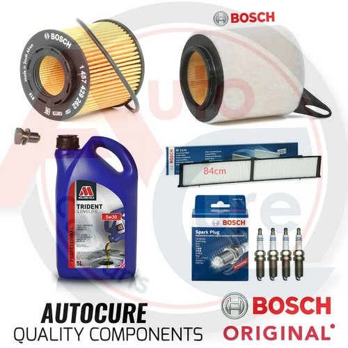 BOSCH KIT FOR BMW 3 SERIES 320I SE (E90) PETROL 5L OIL 3 FILTERS SPARK