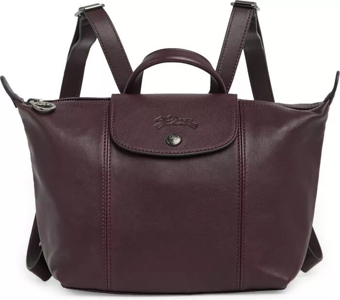 Longchamp Le Pliage Cuir Backpack in Burgundy - Shop and save up to 70% at  Exact Luxury