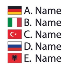 5x ✔ Auto Rally Aufkleber ✔ Deutschland Flagge + Name ✔ 20cm ✔ Tuning Sticker S