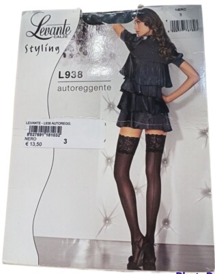 Damen Strumpfhose Mit Streifen 20 Den Transparent Und Spitzenband Levante