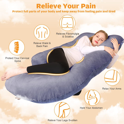 Pregnancy Pillows, U Shaped Full Body Maternity Pillow 58 Inch, Pregnant Women M - Picture 2 of 12