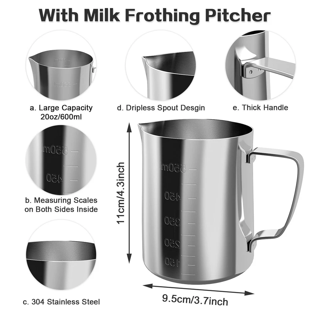 Milk Frother Rechargeable frother wand Milk Frother Handheld Foam Maker for C...