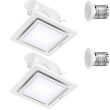 2set Bathroom Exhaust Fan 165 CFM with 6500K LED Light & Duct Hose 1.5 Sones Fan