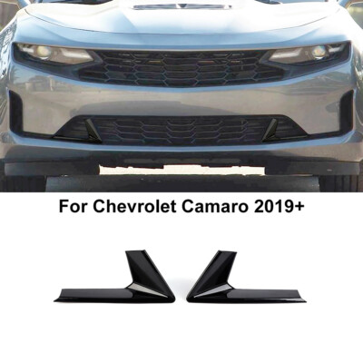 Black Front Bumper Grille Decor Cover Trim For Chevrolet Camaro 2019+ ABS 