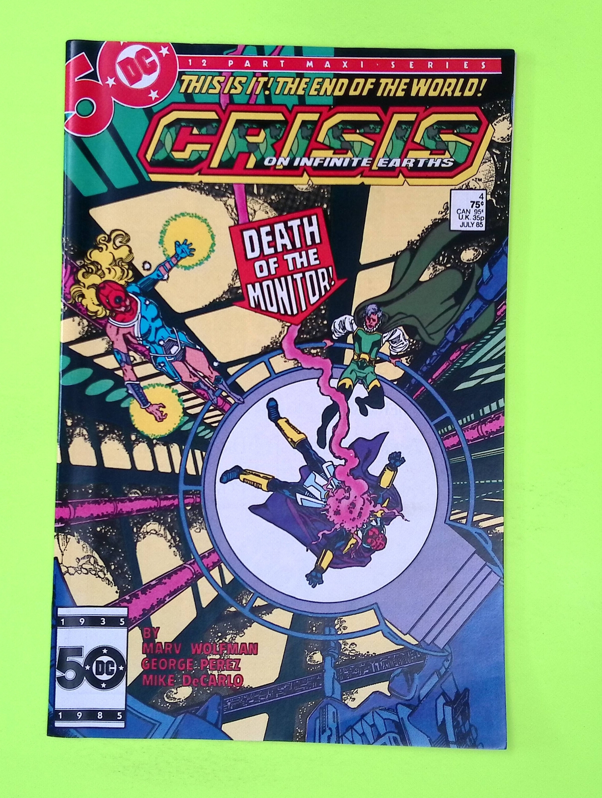 Crisis on Infinite Earths #4 1985 DC Comics primera aplicación alto grado L67-106