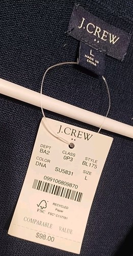 Cárdigan de lana merino para hombre J.Crew azul marino talla grande BL175 SU5831 - Imagen 2 de 9
