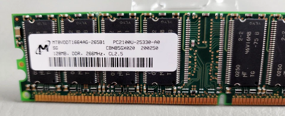 MT8VDDT1664AG-265B1 128MB DDR 266MHz CL2.5 Desktop Memory  - Image 2 of 4