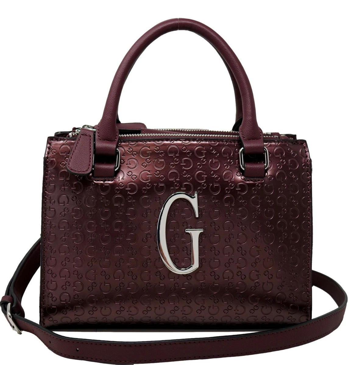 Guess Purple Leather Handbag in Red