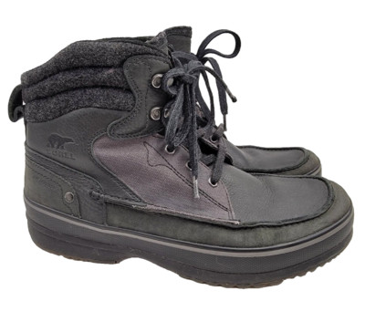 Sorel Kingston Peak Boots Men's Size 12 NM1589-010 Black Moc Toe