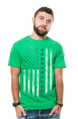 Mens St. Patricks Day Green Tee Shirt Clover Shamrock Saint Paddys day T-shirt