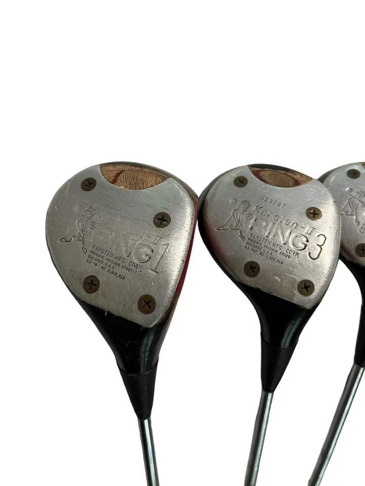 Juego de palos de golf de madera Ping Karsten II 1 3 4 5 ejes de acero coleccionables de colección Foto 4 de 4