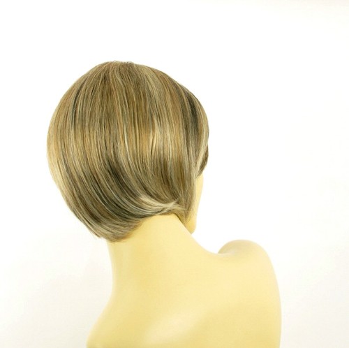 Perruque femme courte blond clair méché cuivré chocolat CECILIA 15613H4 - Imagen 6 de 9