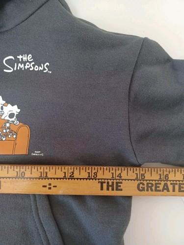 NWT The Simpsons Skeleton Halloween Hooded Sweatshirt Unisex Kids XS 5 Gray - Picture 5 of 7