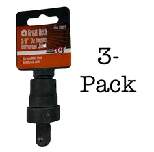 3-Pack. Great Neck 3/8" Drive Impact Universal Joint. FREE SHIPPING