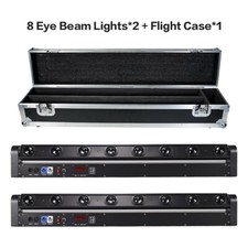 8 Eyes Stage Moving Head Beam Light Bar RGBW DMX DJ Disco Party Club Case 2PCS