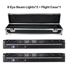 2Pack 8 Eyes DJ Stage Beam Light Bar RGBW DMX Disco Party Club w/Case