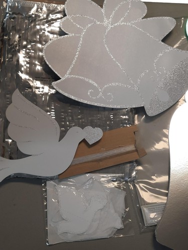 Ultimate Wedding Ceiling Decoration Kit 27 pc Dove Bell Heart Fringe Banners - Picture 4 of 7