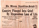 NEWSPAPERS - Lincoln Shot, Titanic Sinks, WWI Ends, Lindbergh Lands, WWII Ends — photo 3