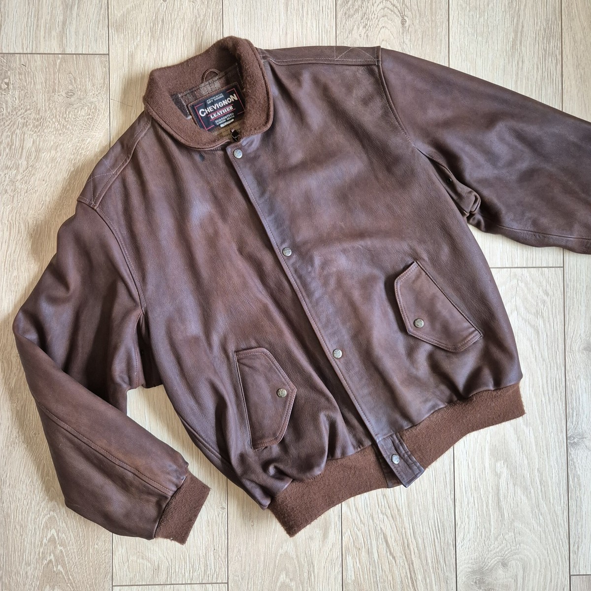 Chevignon Goat Nubuck Brown Leather Bomber UK
