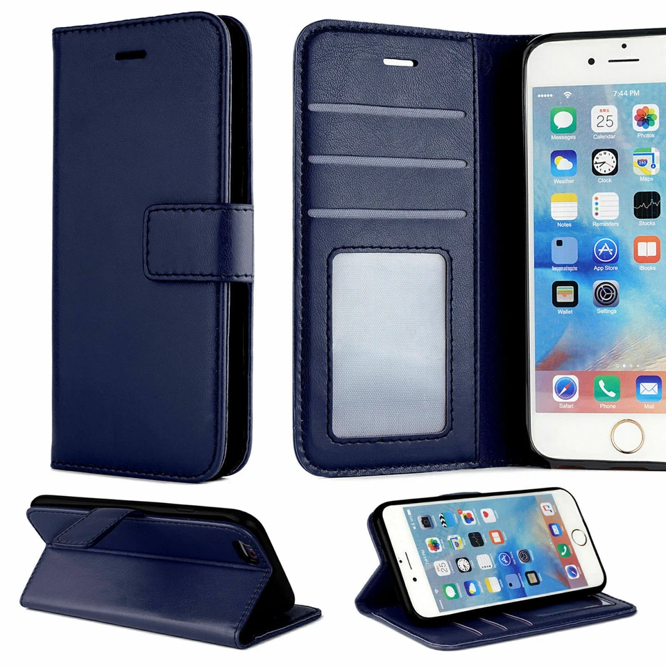 Funda de cuero con soporte tipo billetera con ranura para tarjeta abatible para iPhone 15/14 / S24 / S23 / S22 Foto 3 de 4