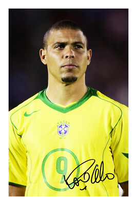 Ronaldo Signed A4 Photo Print Autograph R9 Brazil Football World